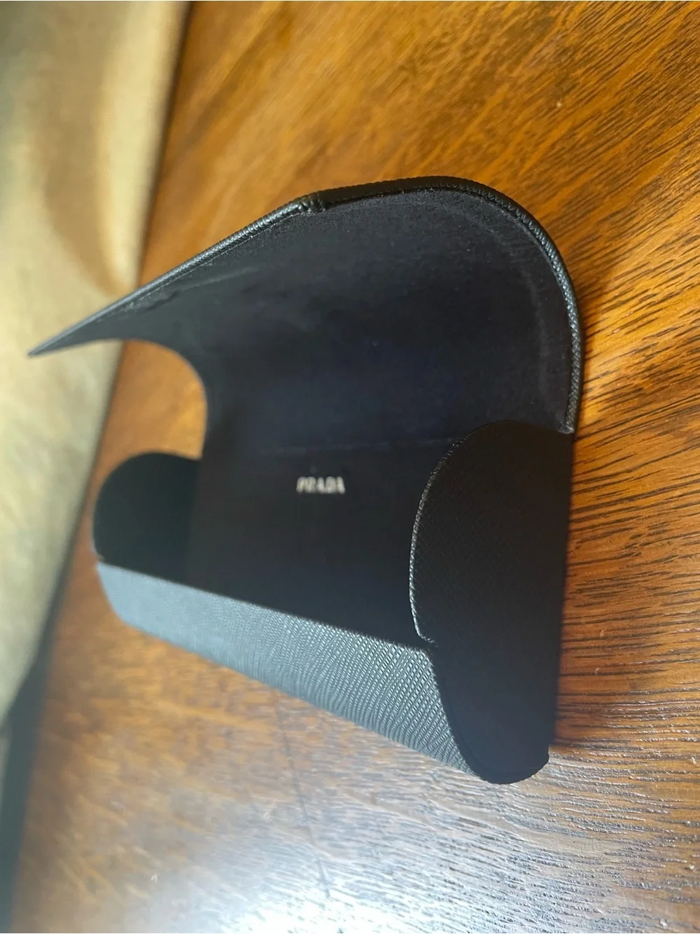 PRADA Black Saffiano Textured Leather Hard Sunglasses Glasses Case UNISEX ?